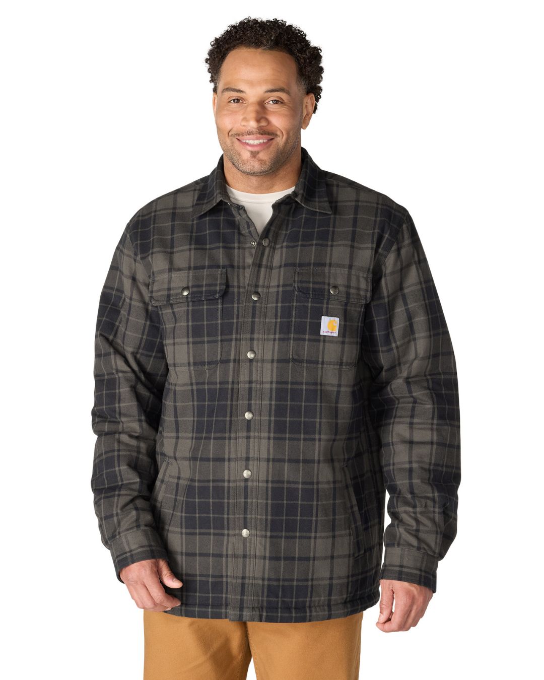 Carhartt Relaxed Fit Flannel Sherpa-Lined Shirt Jacket