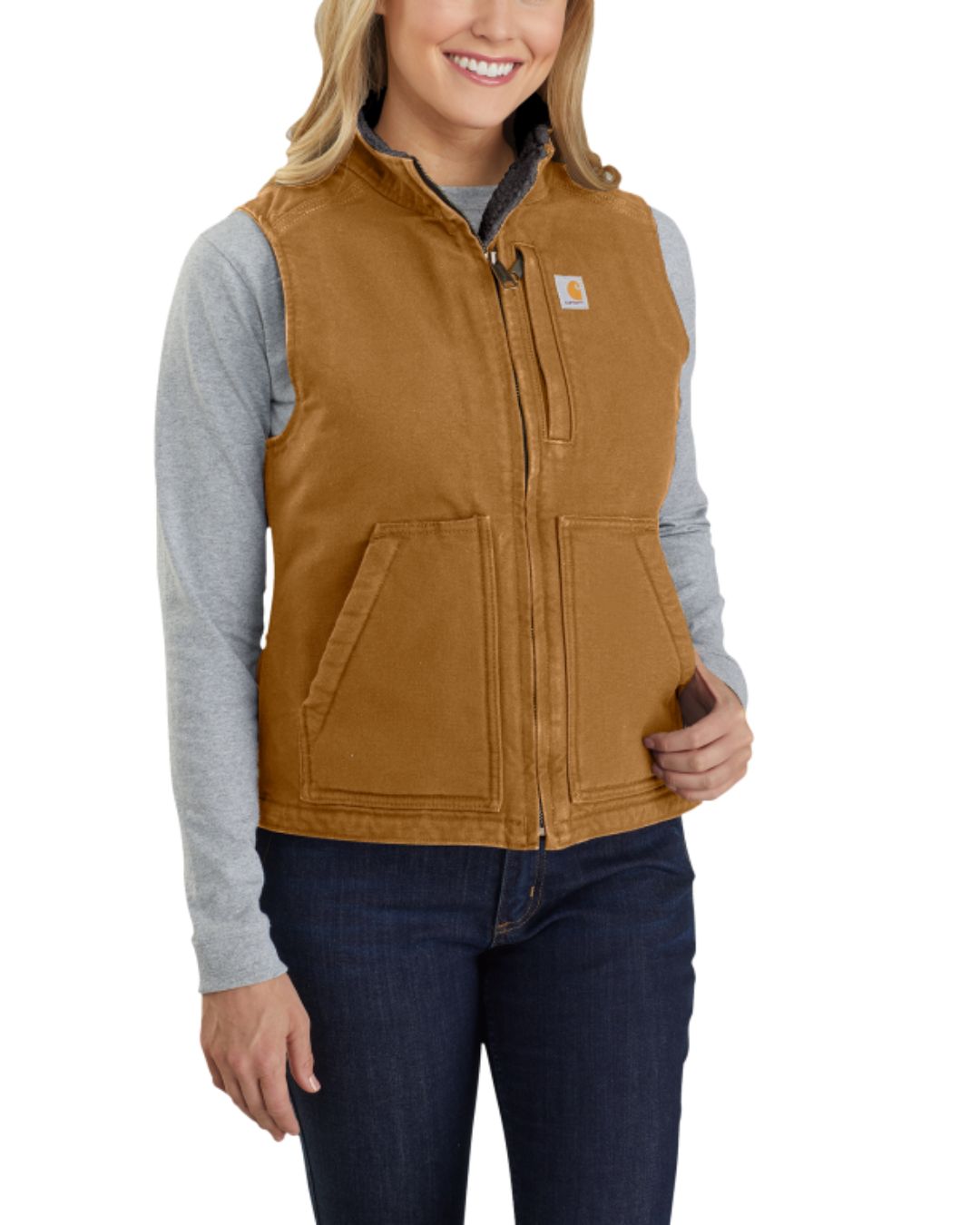 Carhartt Womens Washed Duck Mock Neck Vest