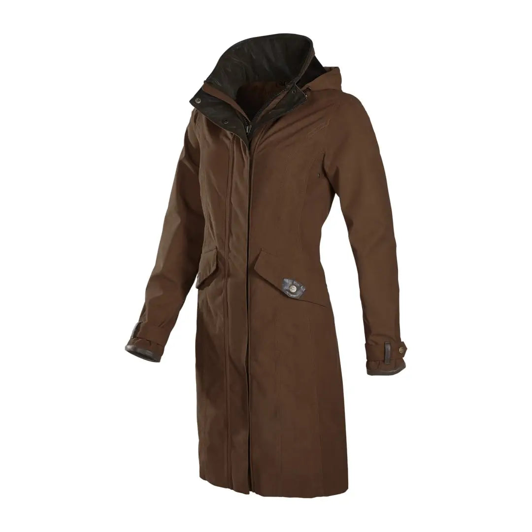 『BALEN COAT 34 BROWN』 Baleno Chelsea Ladies Waterproof Coat – New Forest Clothing
