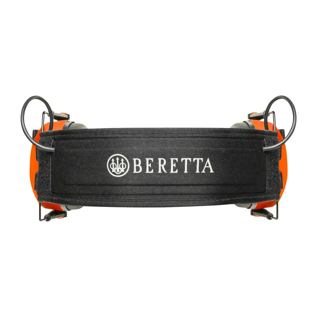Orange and black Beretta Electronic Earmuffs for hearing protection and noise reduction