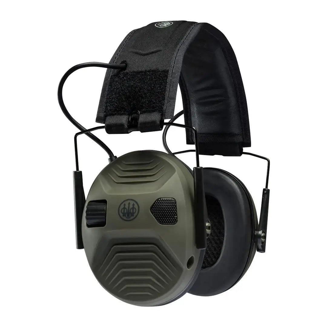 Olive green Beretta Electronic Earmuffs for noise reduction and all-day comfort