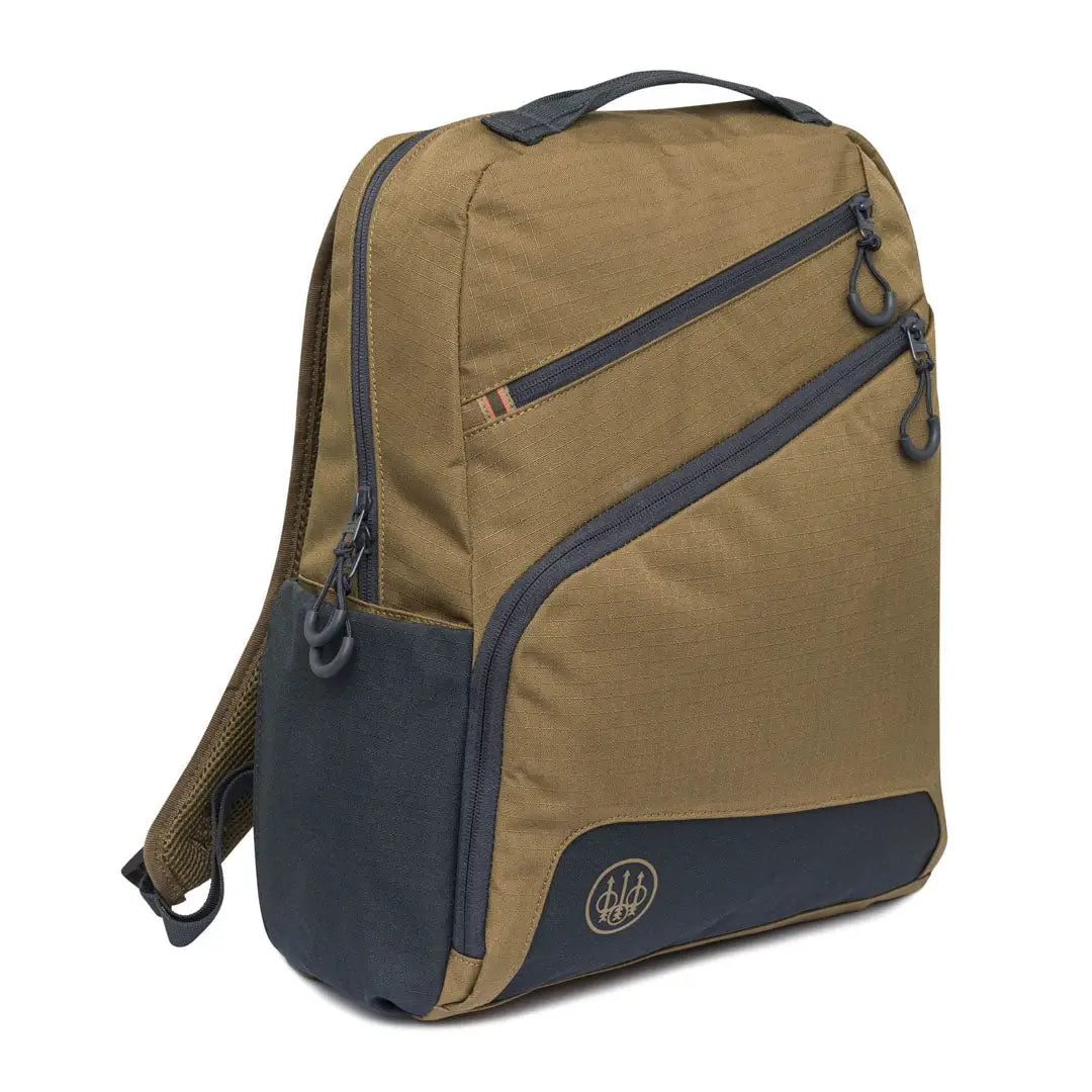 Beretta GameKeeper EVO backpack in tan and navy with logo patch