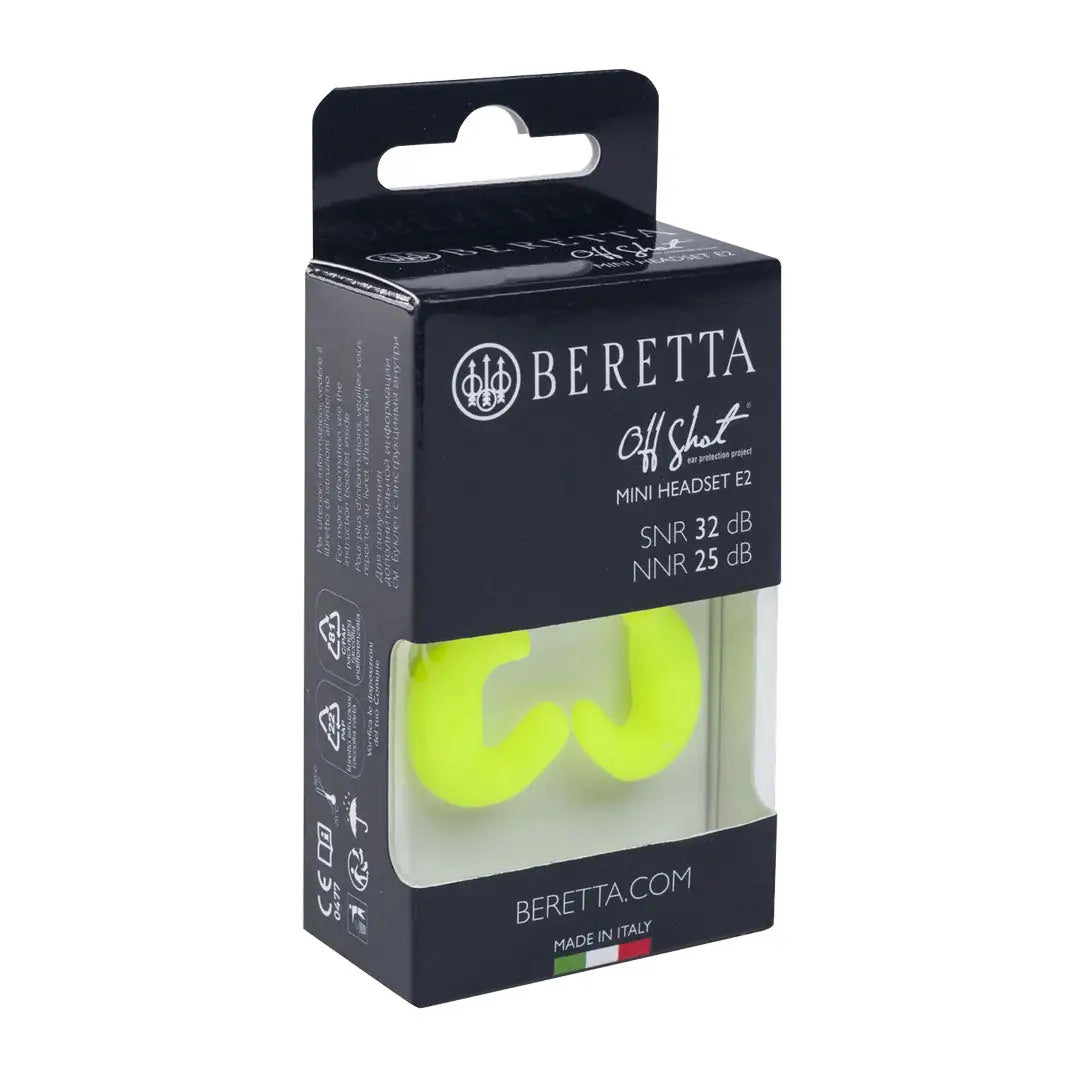 Beretta Mini Headset E2 in packaging showcasing the beretta mini headset and mini headset