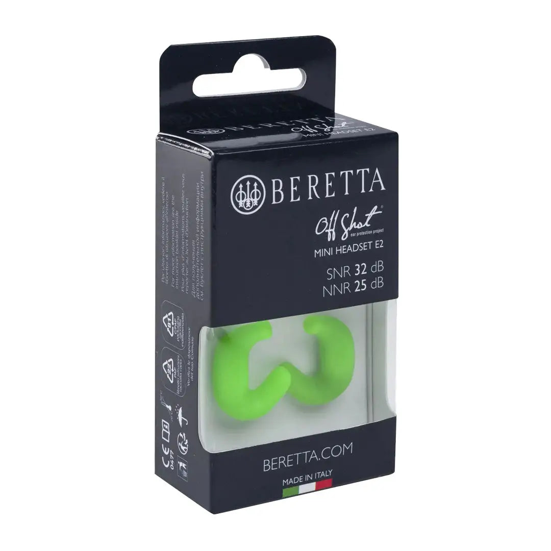 Beretta Mini Headset E2 in packaging showcasing the mini headset design