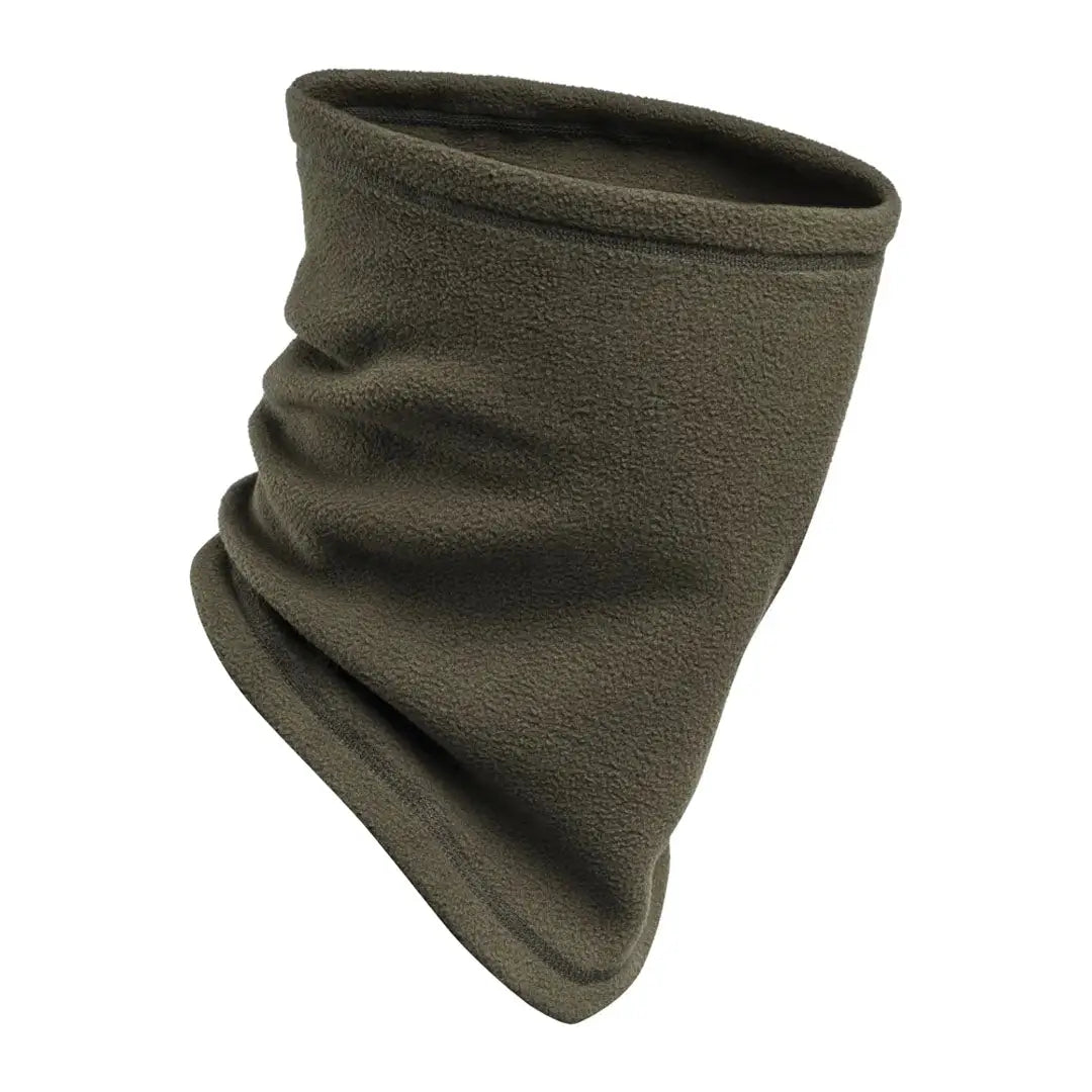 Olive green fleece neck gaiter for outdoor hunting and country clothing gear