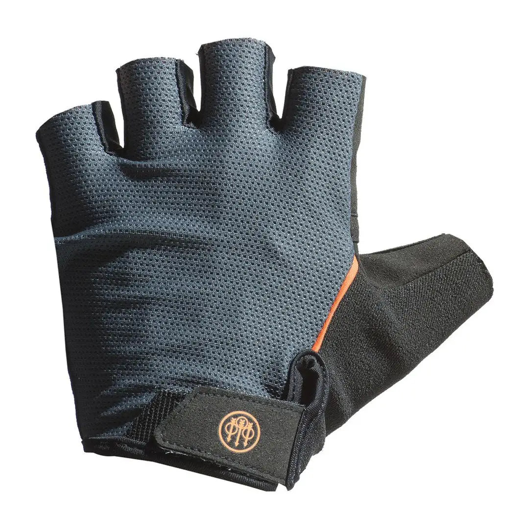 Beretta Pro Mesh fingerless gloves in black and orange with logo