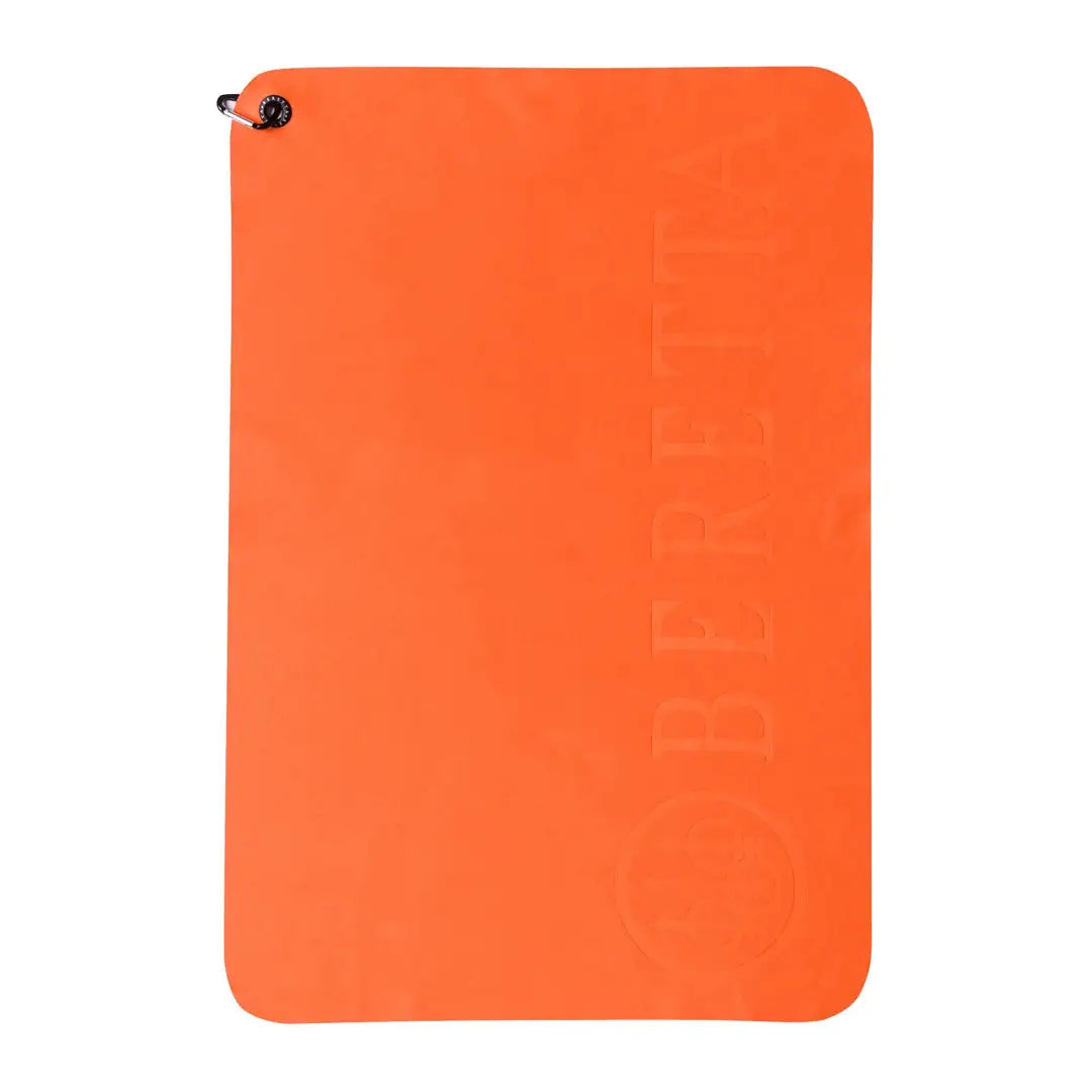 Orange rectangular cleaning mat featured in the Beretta Shooting Towel for country clothing