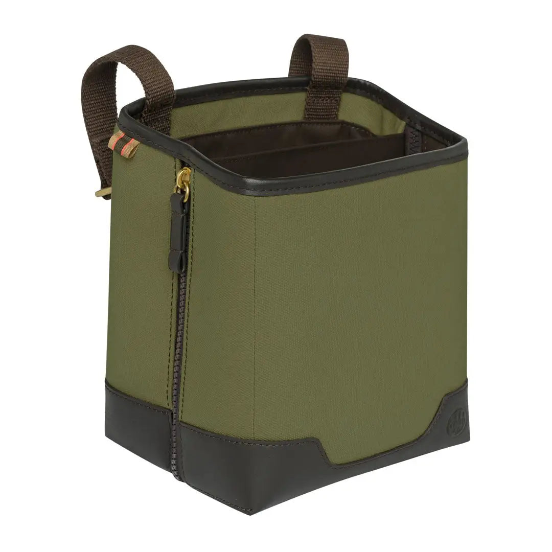 Beretta Terrain EVO shell pouch in olive green canvas with black leather trim