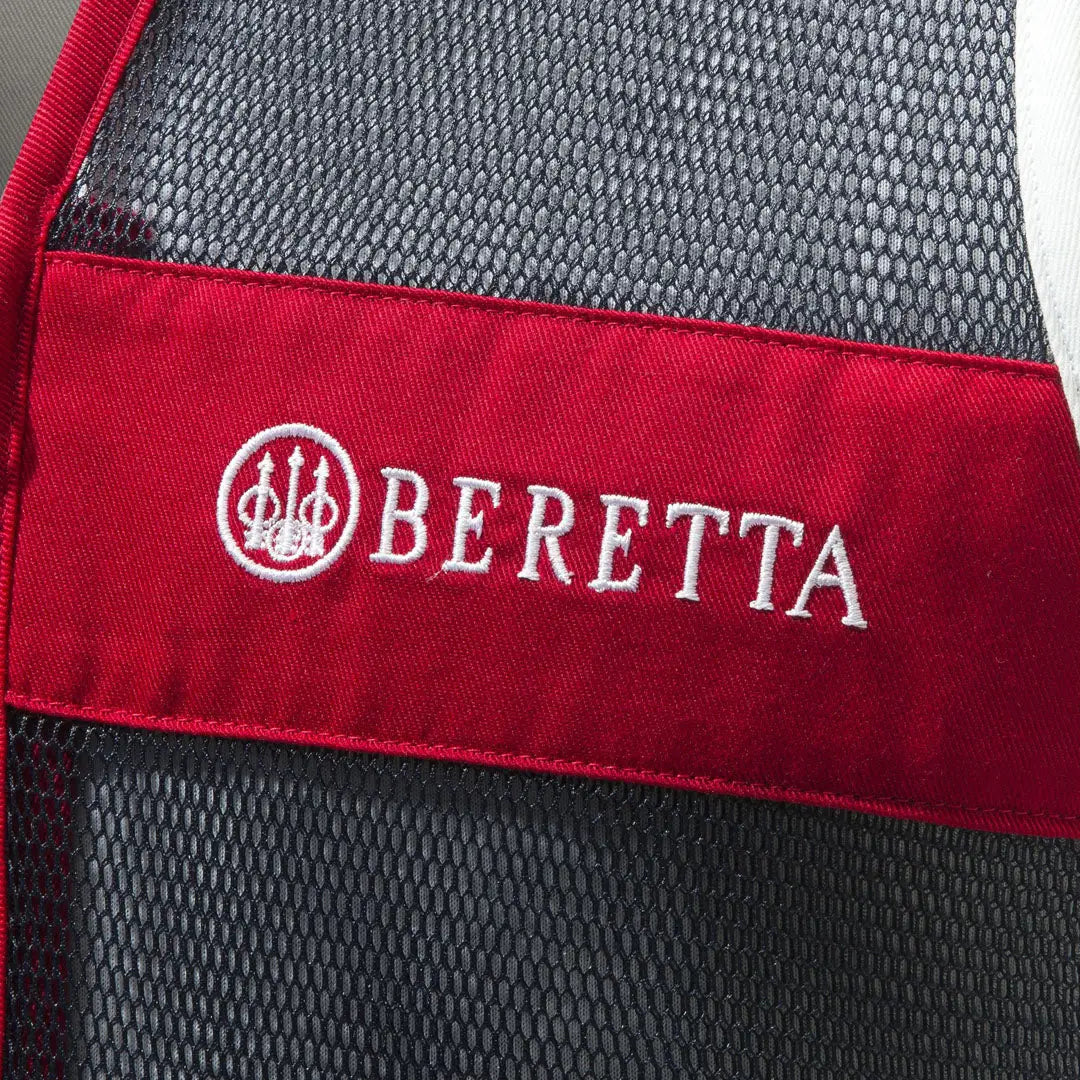 Red Beretta Uniform Pro vest slide with embroidered logo on mesh