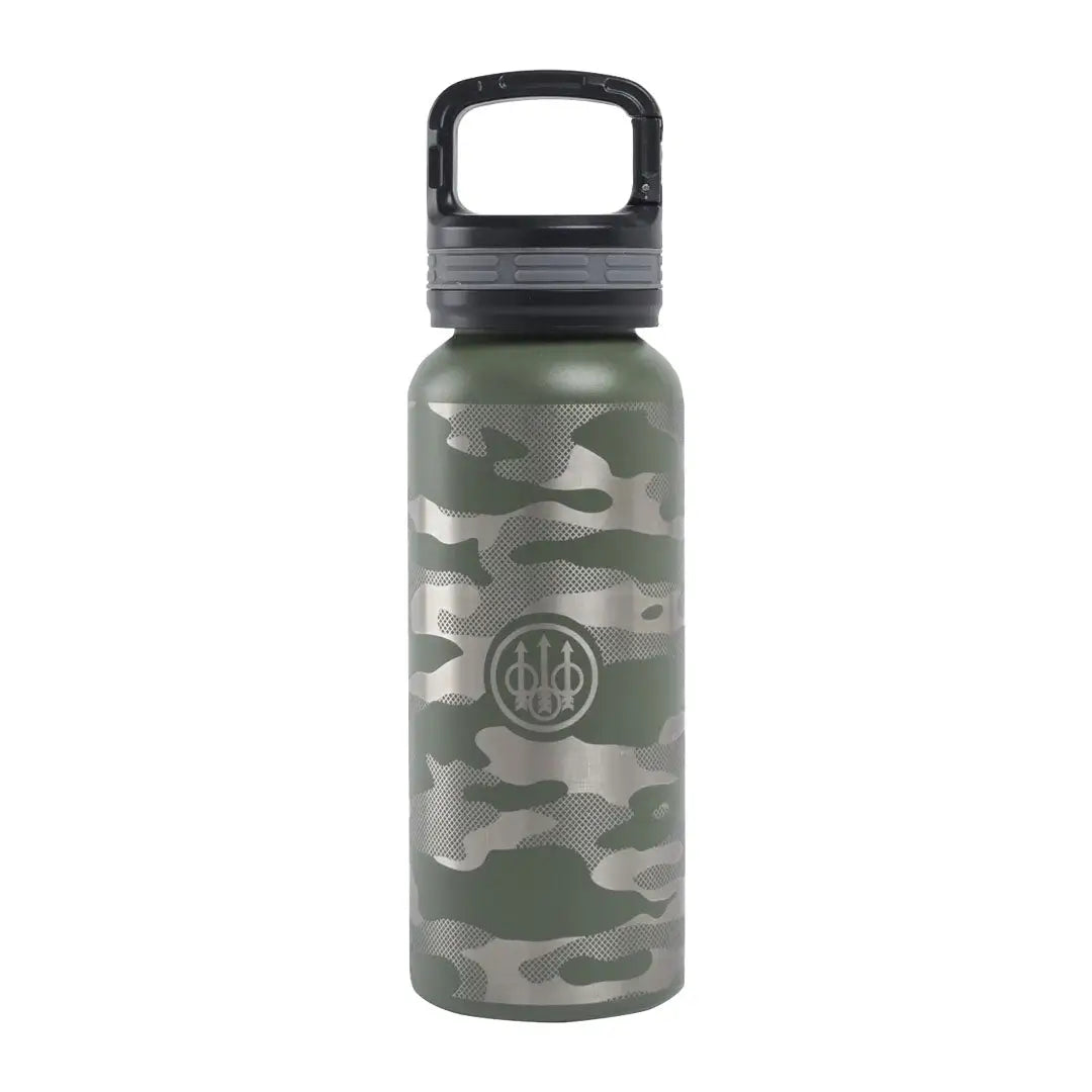 Camo-patterned Beretta Water Bottle 16oz with handle for outdoor use