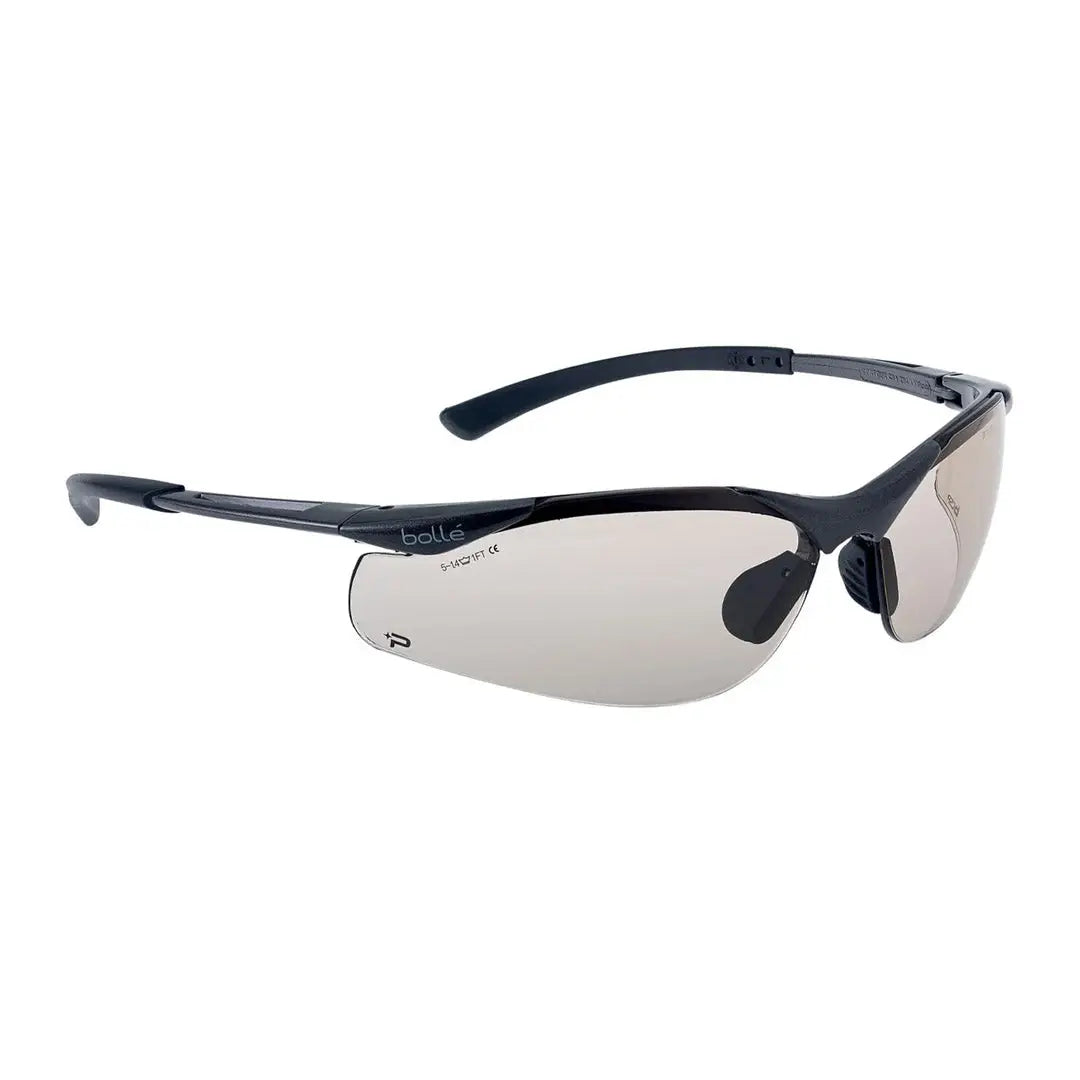 Black framed safety glasses from Bolle Contour, perfect for hunting and outdoor adventures
