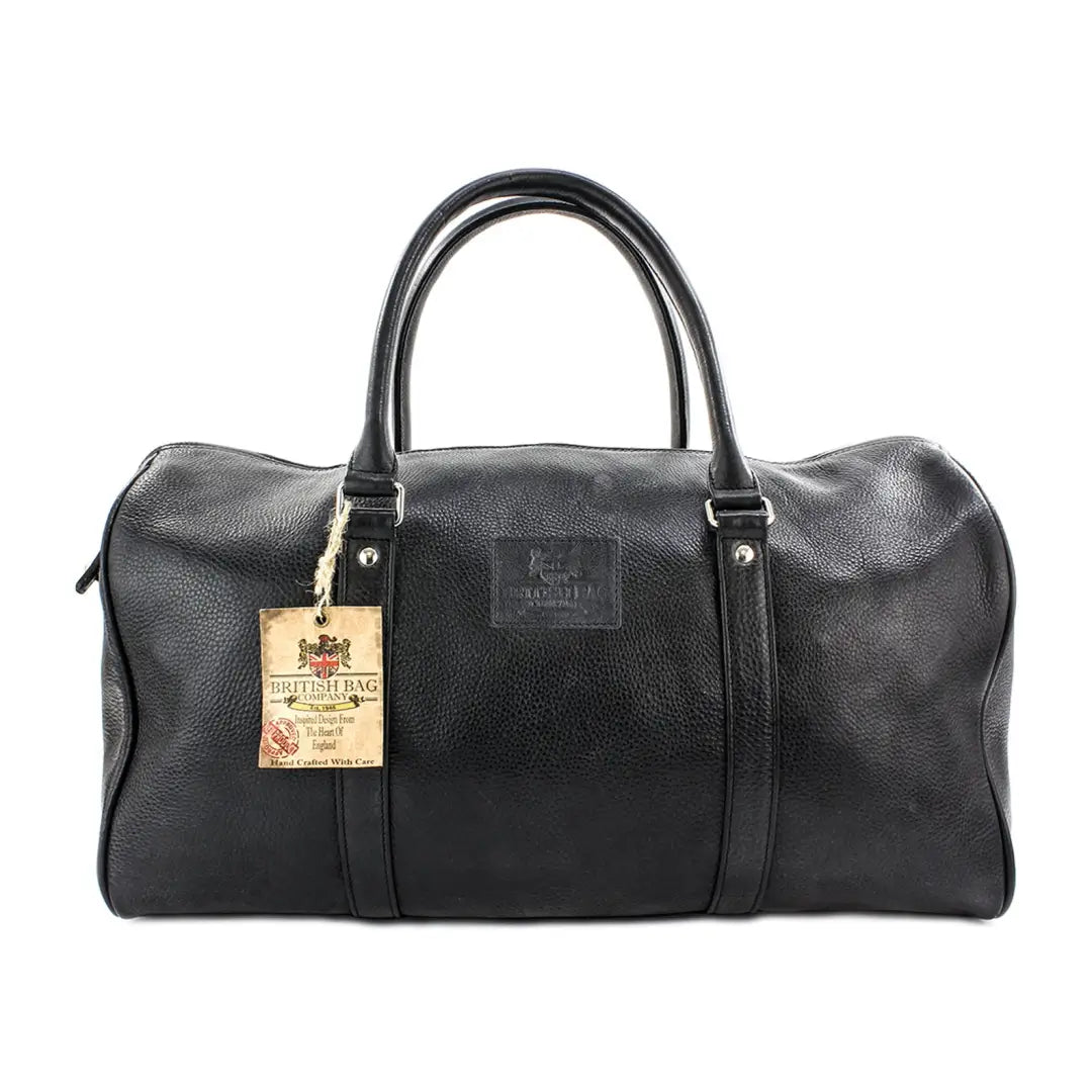 British Bag Co. Black Pebble Grain Leather Holdall New Forest Clothing