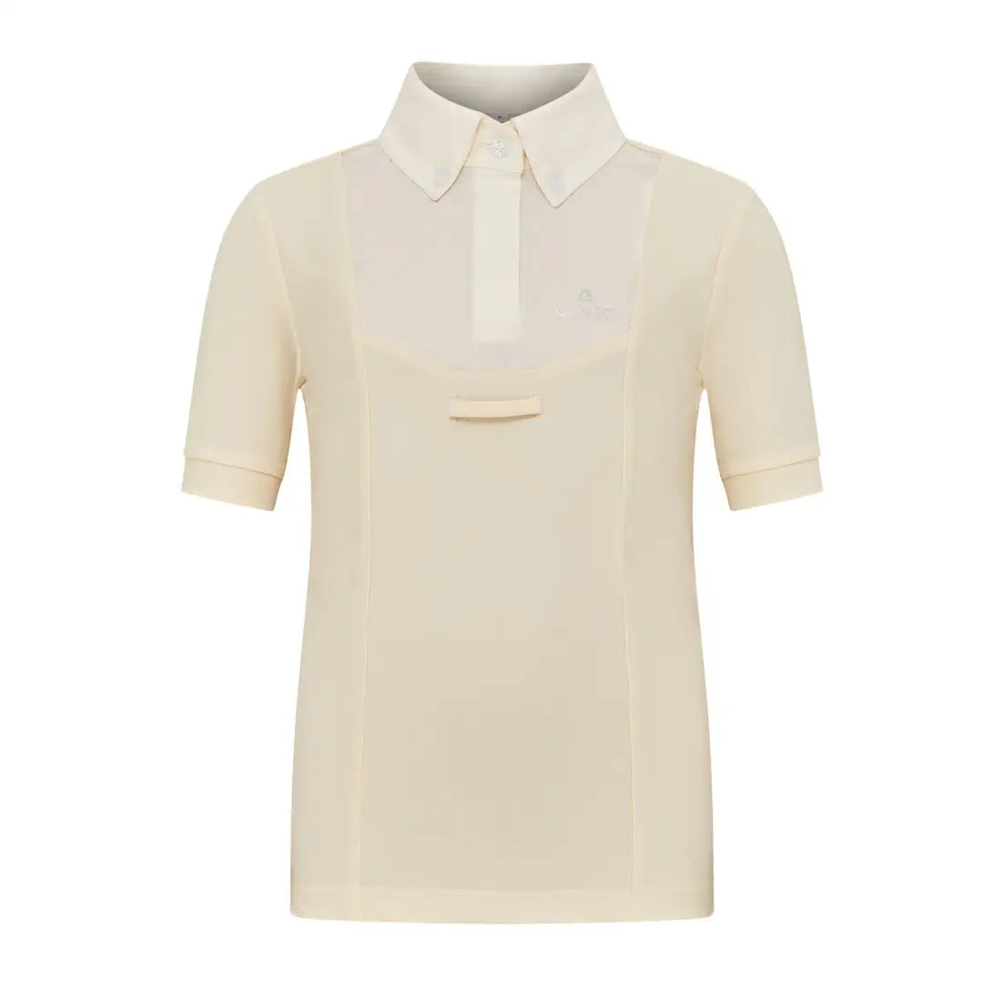 Cream-colored short-sleeved polo shirt from Cameo Junior Classic Show Shirt for country clothing outdoors