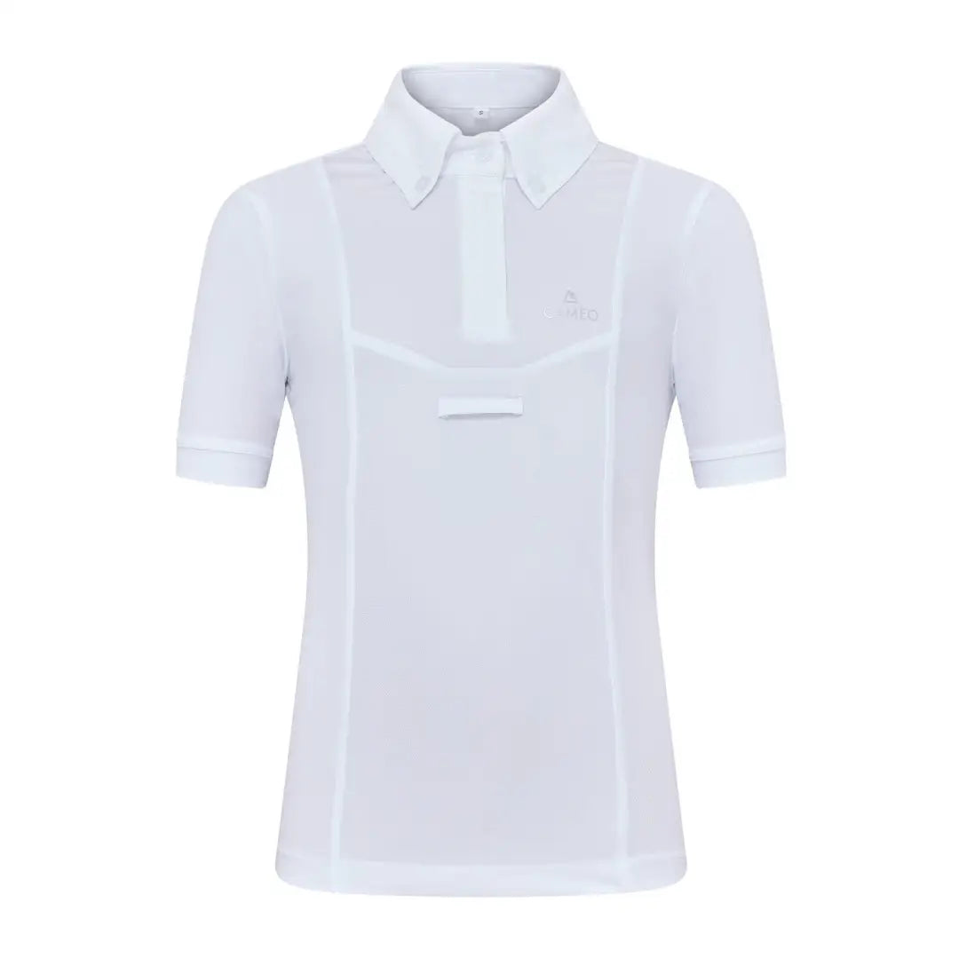 White short-sleeved polo shirt from Cameo Junior Classic Show Shirt for country clothing outdoors