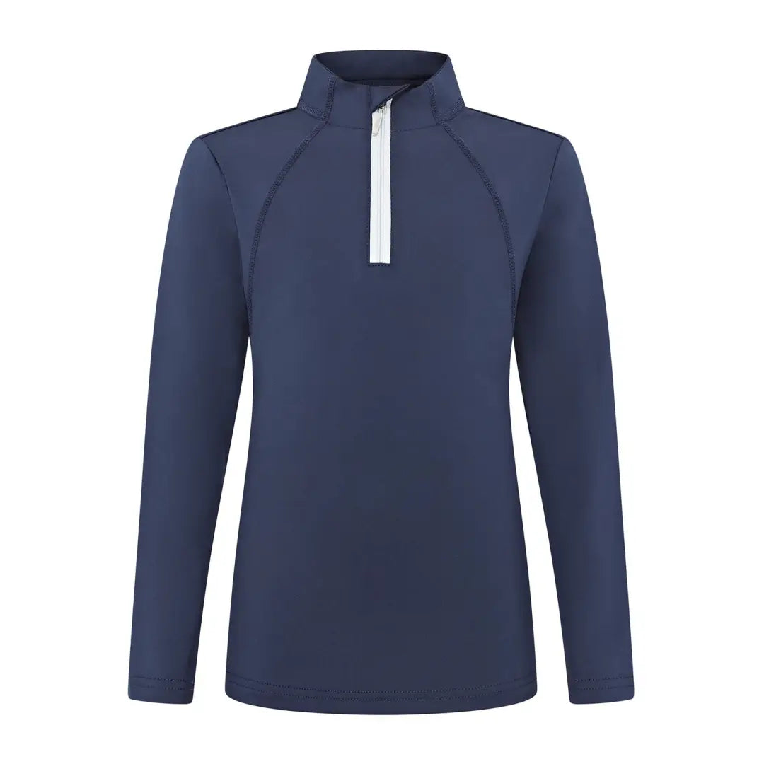 Navy long-sleeved junior core baselayer pullover for kids from Cameo Junior Core Baselayer