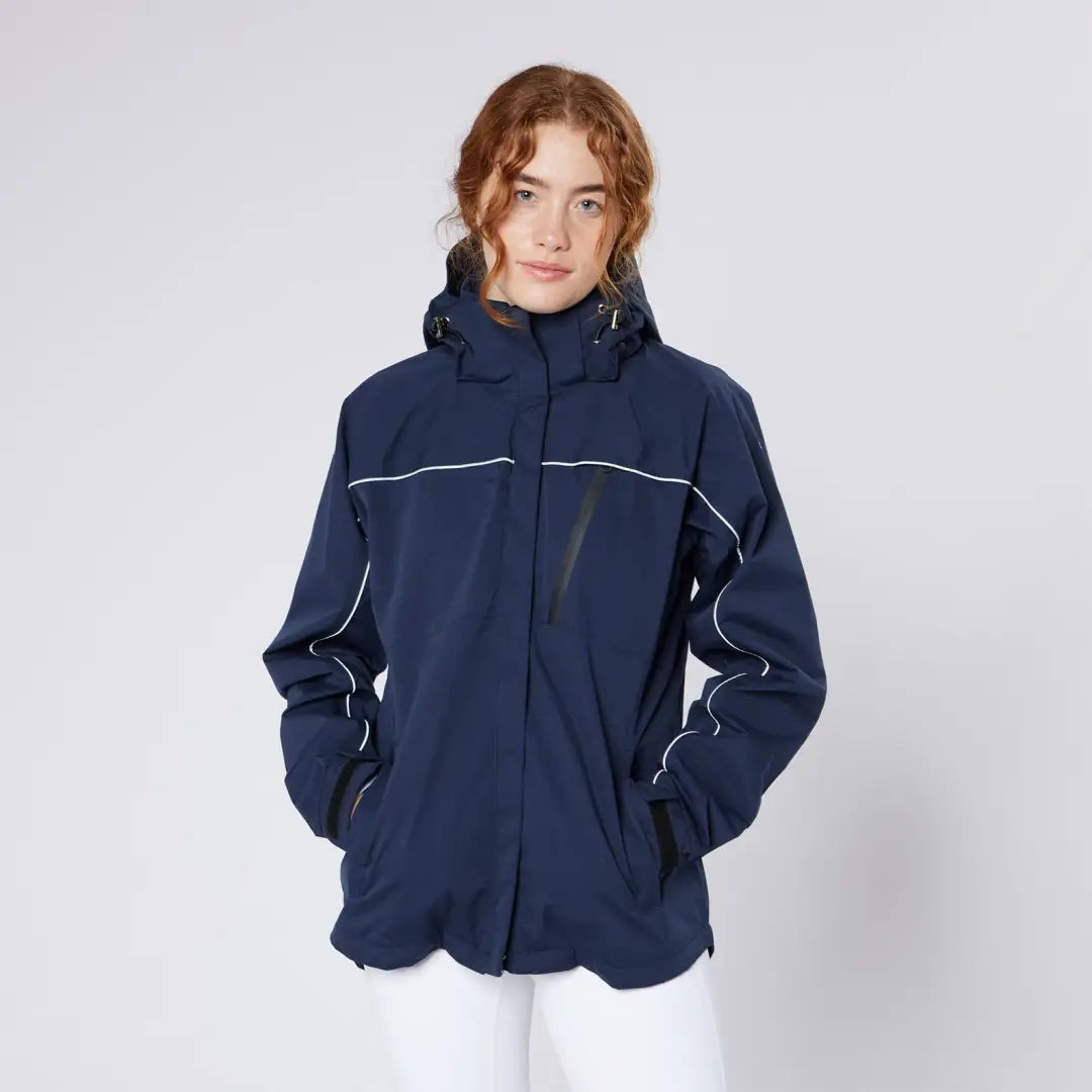 Navy blue riding jacket with white trim from Cameo Riding Jacket, perfect country clothing for hunting