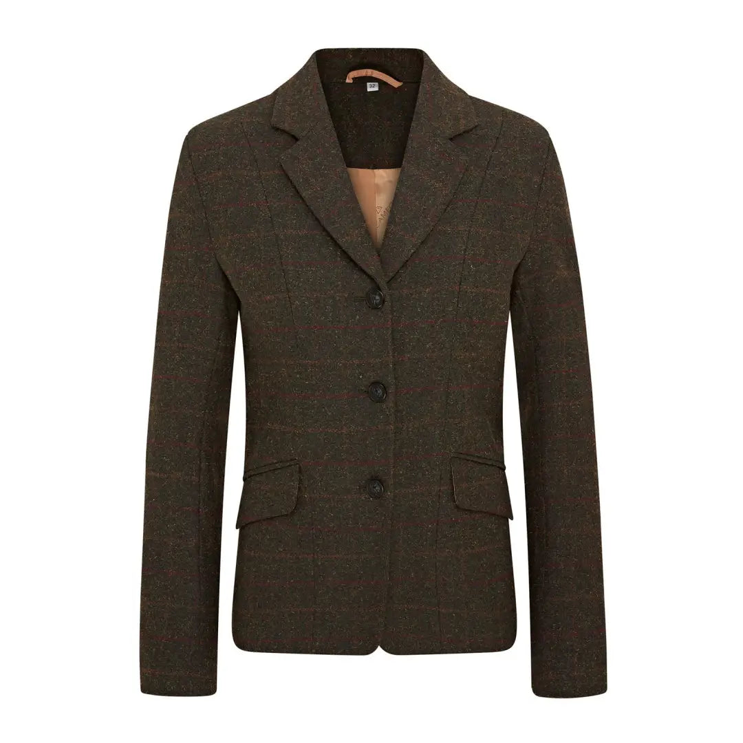 Brown tweed blazer with foxhead buttons from Cameo Tweed Jacket, perfect for country hunting style