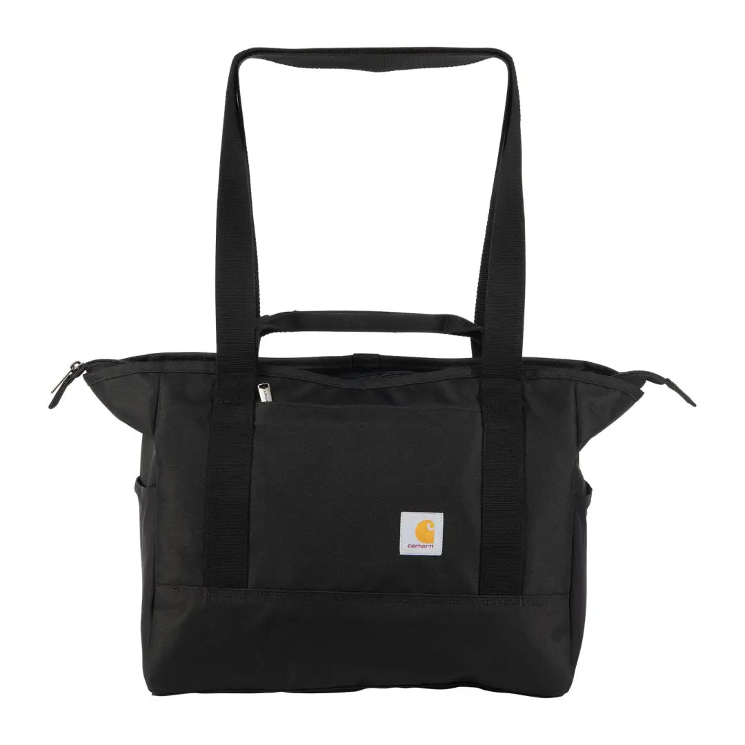 Black Carhartt classic laptop tote bag with strap and pocket