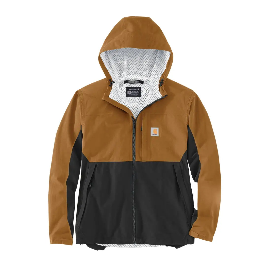 Carhartt Monterey tan black waterproof jacket with hood for outdoors hunting