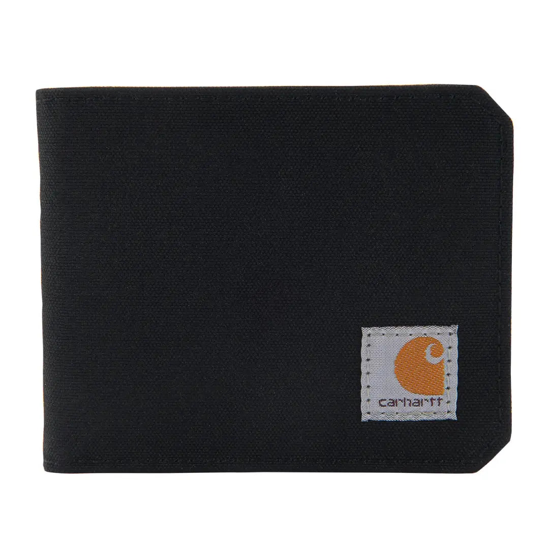Black Carhartt Nylon Duck Bifold Wallet perfect for country clothing and outdoor hunting gear