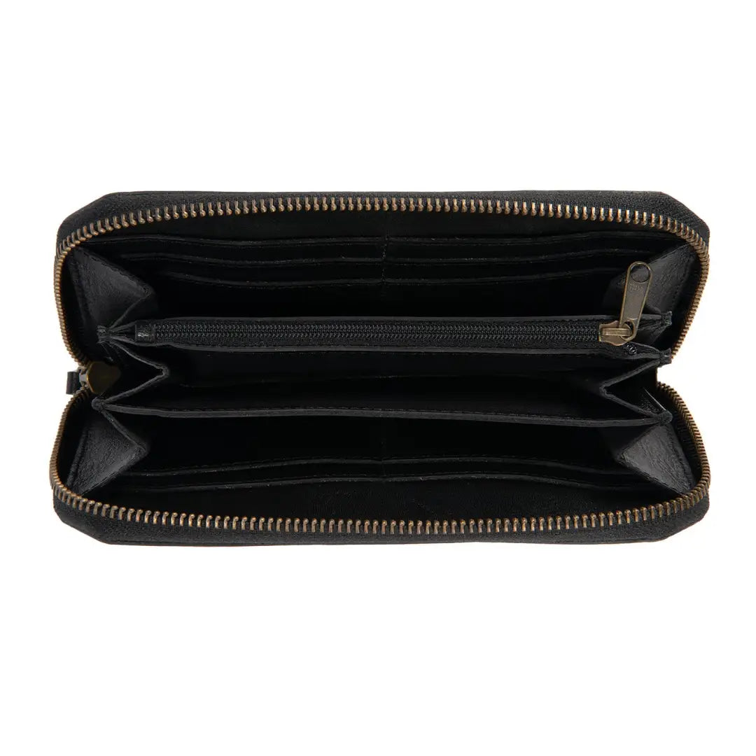 Carhartt womens leather clutch wallet with gold zipper for outdoors