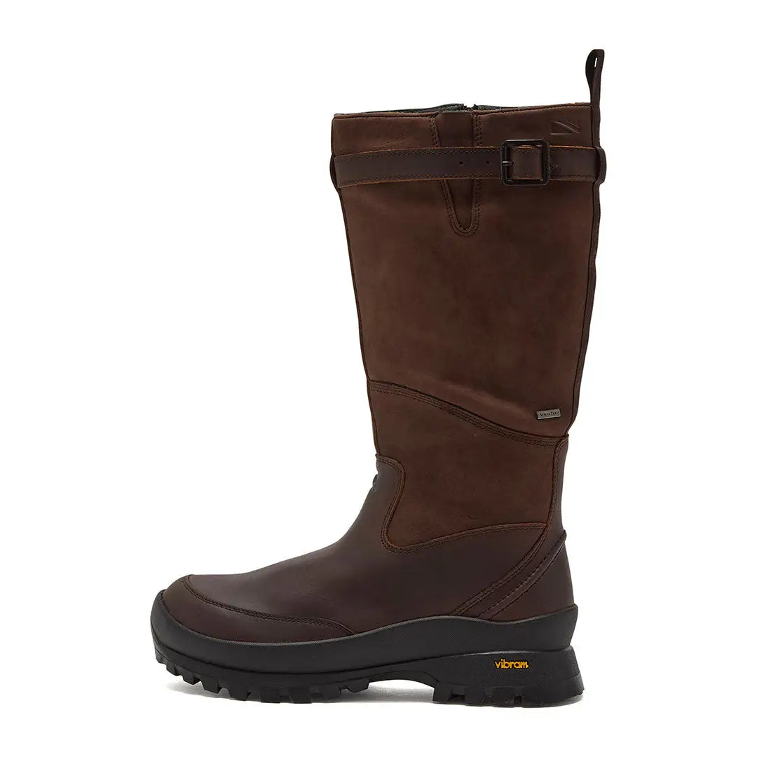 Brown leather Chatham Bransdale Waterproof Tall Boots with sturdy sole for riding and rain