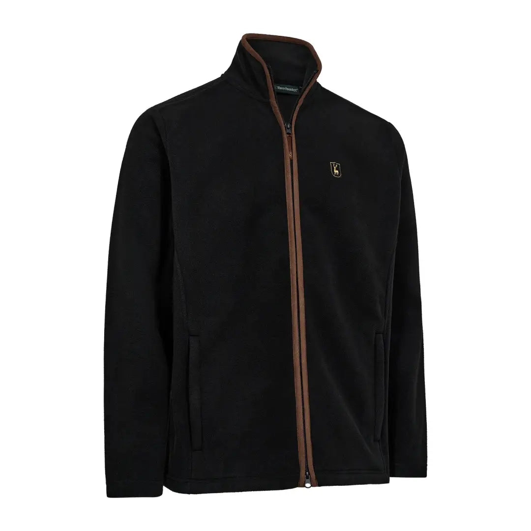 Deerhunter Cumbria fleece jacket for men with brown zipper and collar perfect for outdoor fun