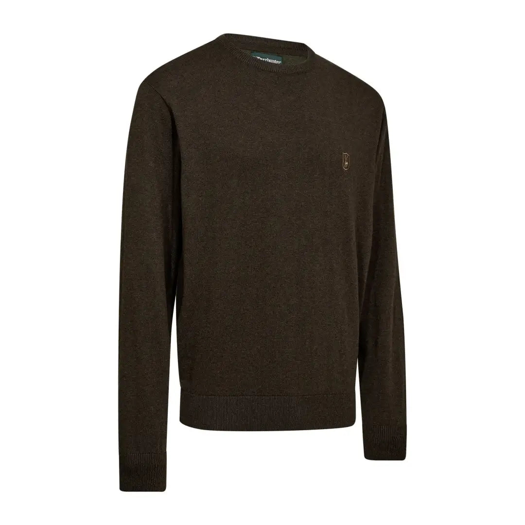 Brown long-sleeved Deerhunter Harrington knit sweater for country clothing and hunting gear