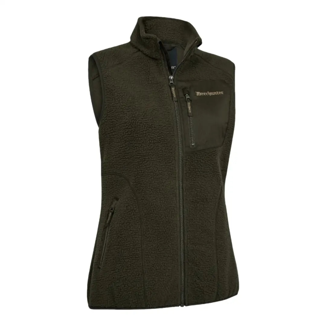 Olive green fleece vest from Deerhunter Lady Atlas for country clothing and outdoor hunts