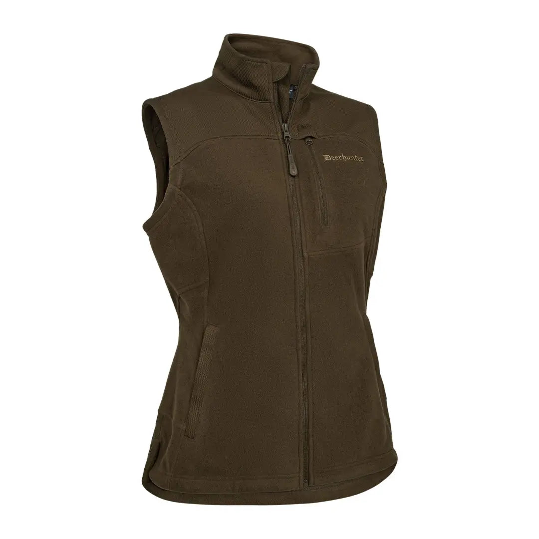 Olive green fleece waistcoat from Deerhunter Lady Muflon Pro for country clothing and hunting