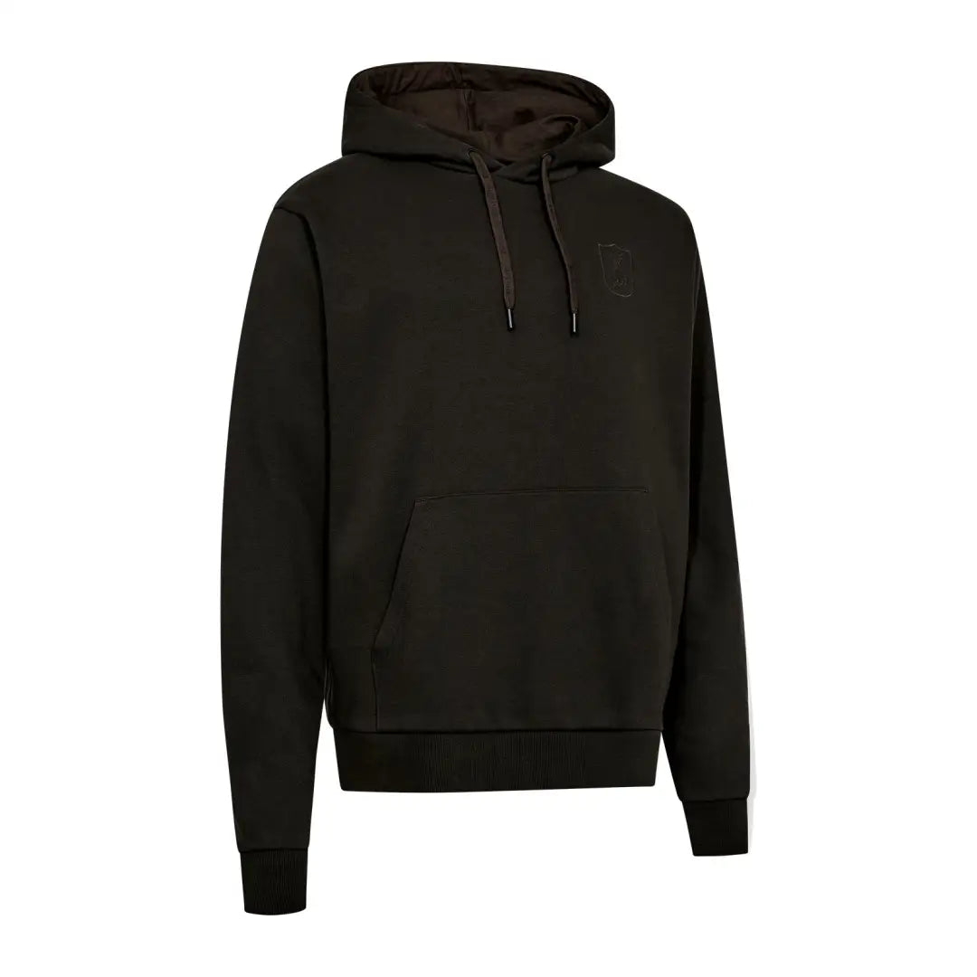 Black Deerhunter Logo Hoodie with long sleeves and front pouch pocket for casual style