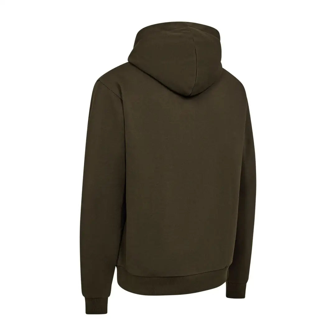 Dark olive green Deerhunter Logo Hoodie with ribbed cuffs and hem for cozy style
