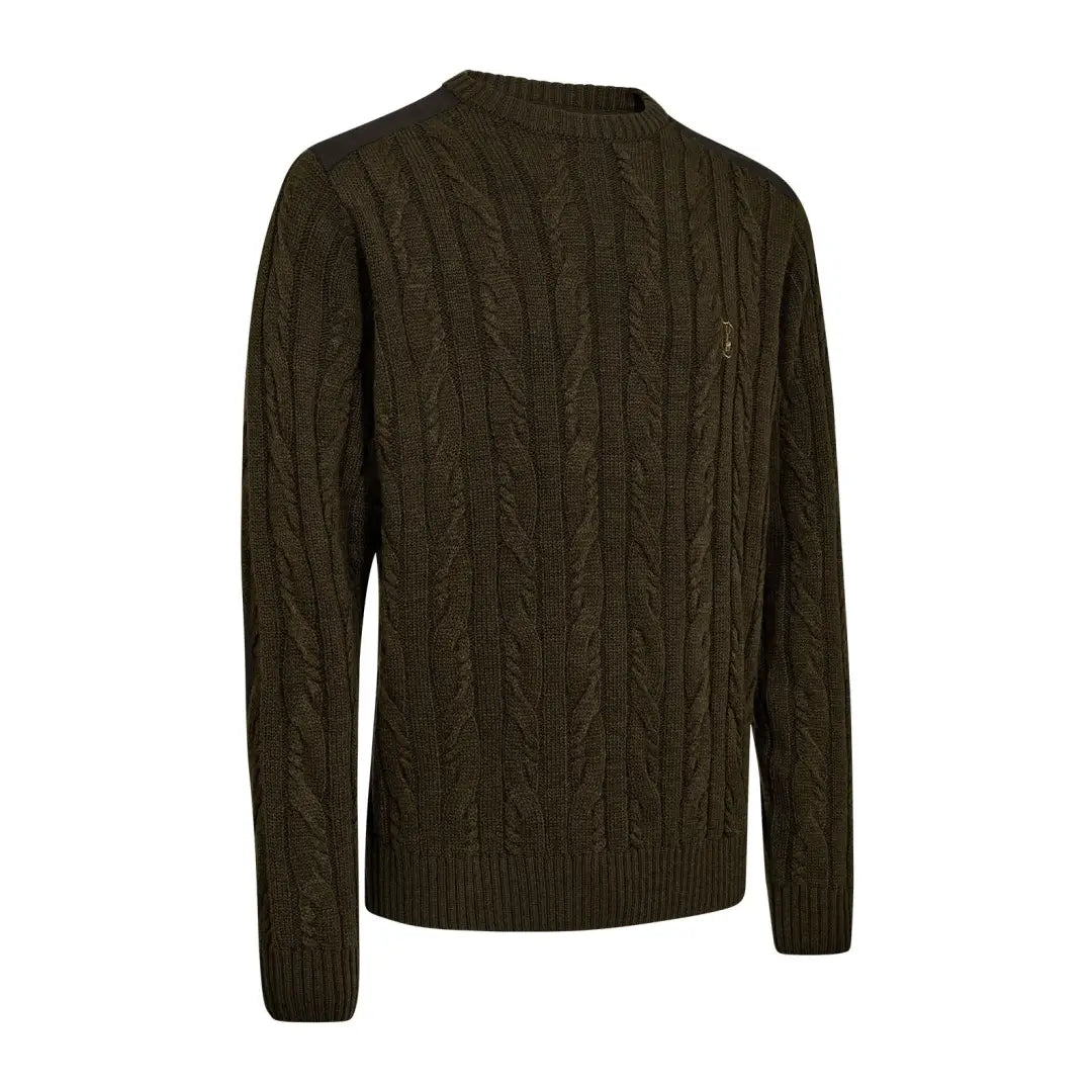 Olive green cable knit sweater from Deerhunter Randall country clothing collection