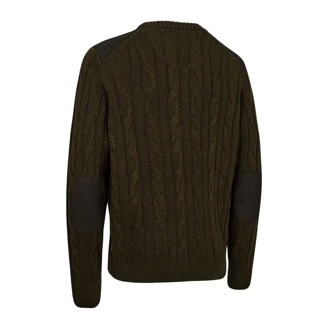Olive green cable knit sweater from Deerhunter Randall country clothing collection