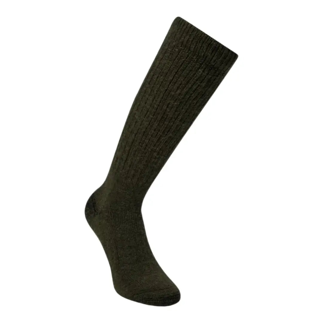 Deerhunter Wool Silk Socks knee-high dark green ribbed country clothing for hunting outdoors