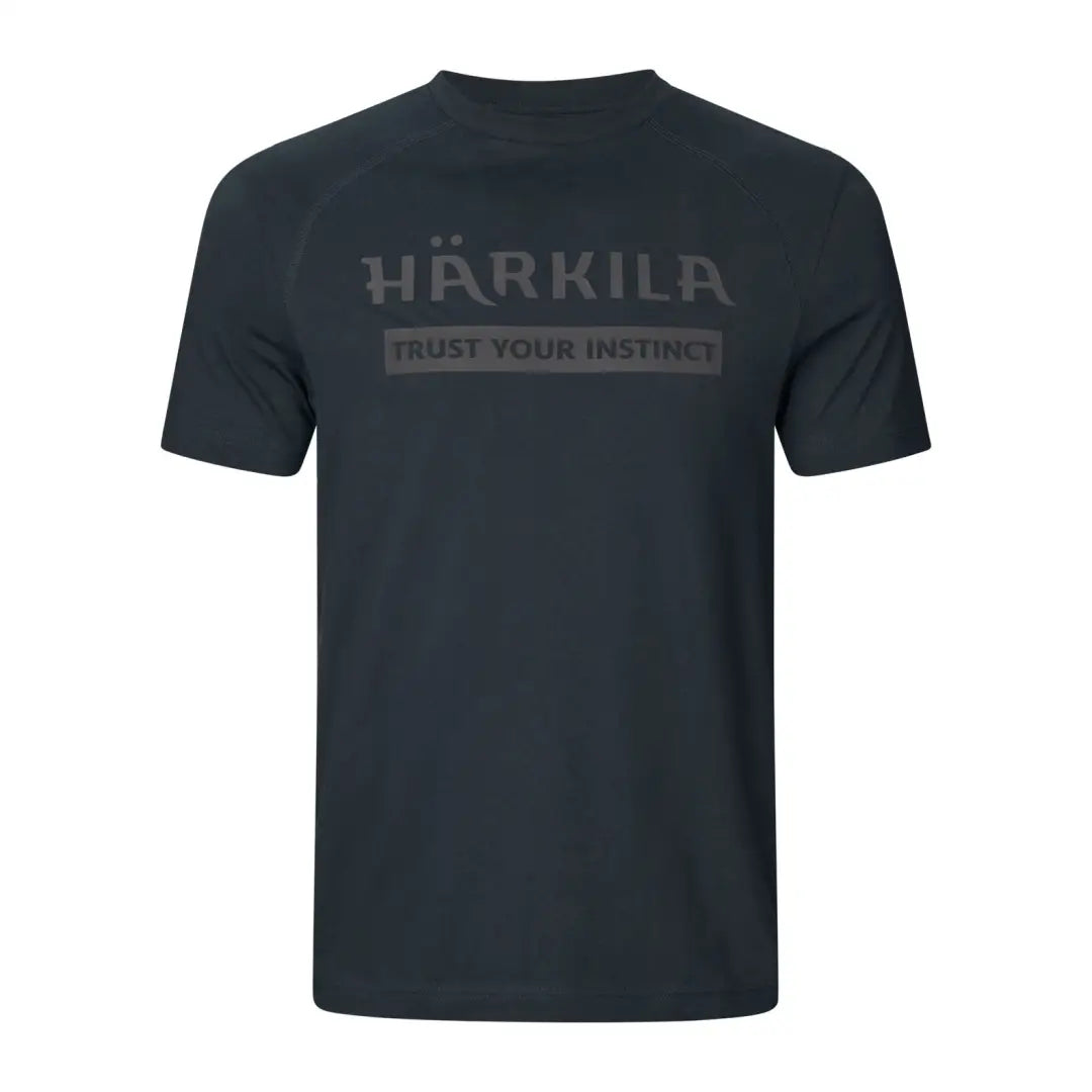 Dark short-sleeved Härkila Logo S/S T-Shirt ideal for hunting and country clothing