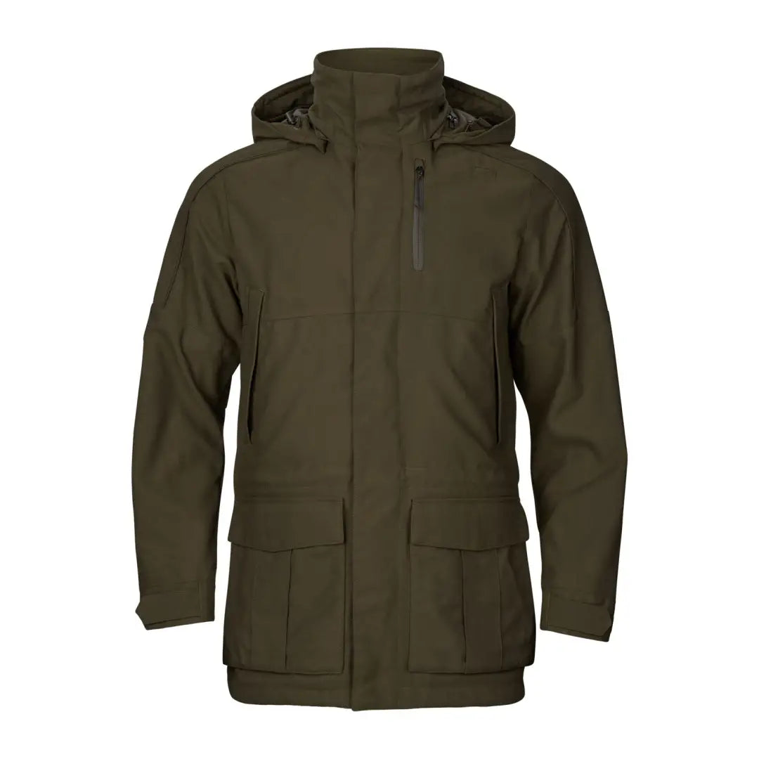 Olive green hooded pro hunter GTX legacy jacket from Härkila Pro Hunter GTX series