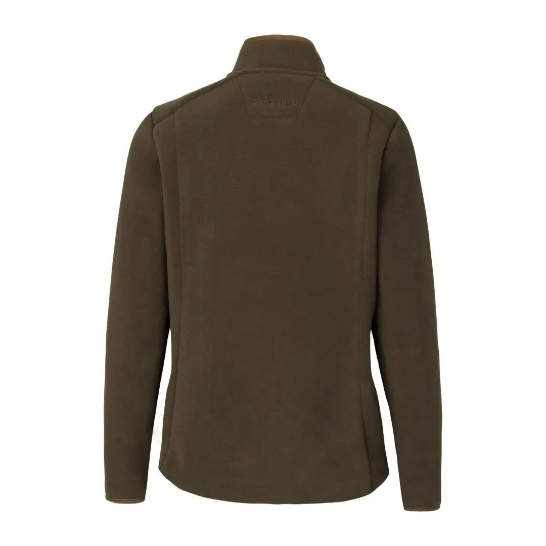 Olive green Härkila Sandhem Womens Sherpa Fleece Jacket with zip-up design