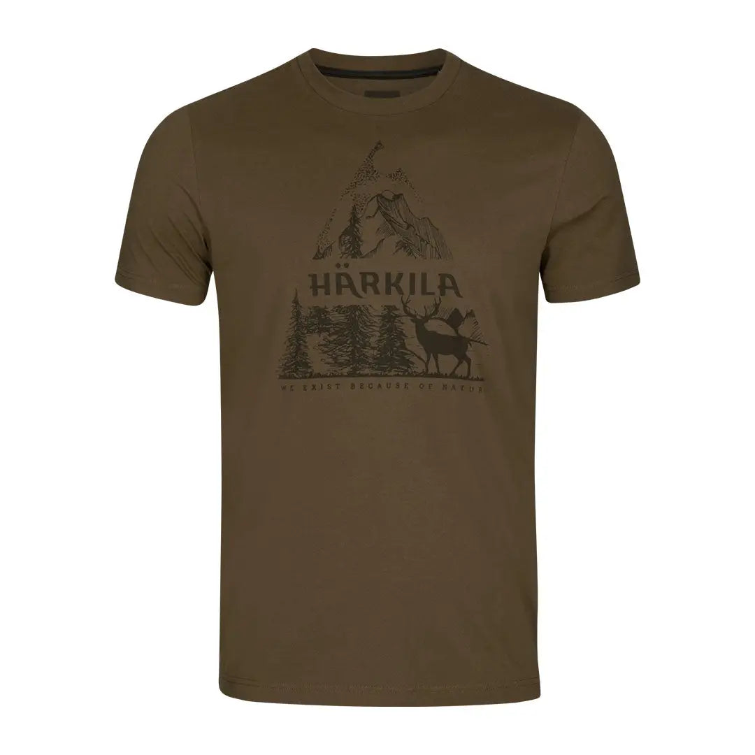 Olive green Harkila Nature Short Sleeve T-Shirt, perfect for hunting and outdoor adventures