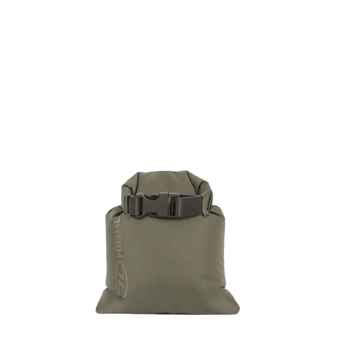 Olive green Highlander lightweight waterproof dry bag with buckle closure and fully taped seams