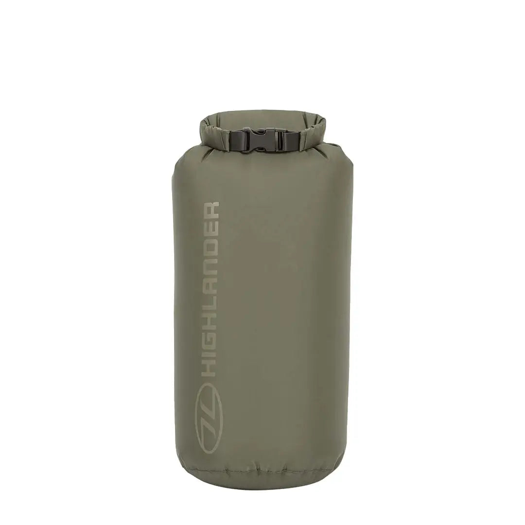 Olive green Highlander lightweight waterproof dry bag 8L for outdoor adventures