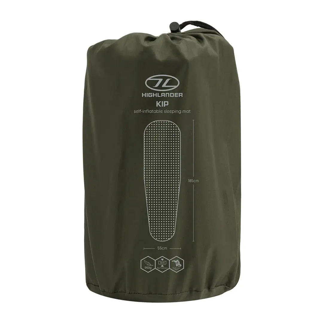 Olive green Highlander stuff sack for the Self Inflate Kip Mat, perfect for hunting trips