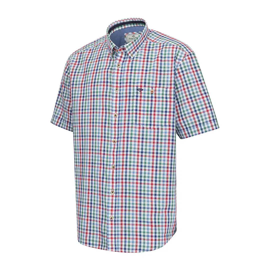 Short-sleeved cotton shirt in gingham weave, perfect for a classic summer look