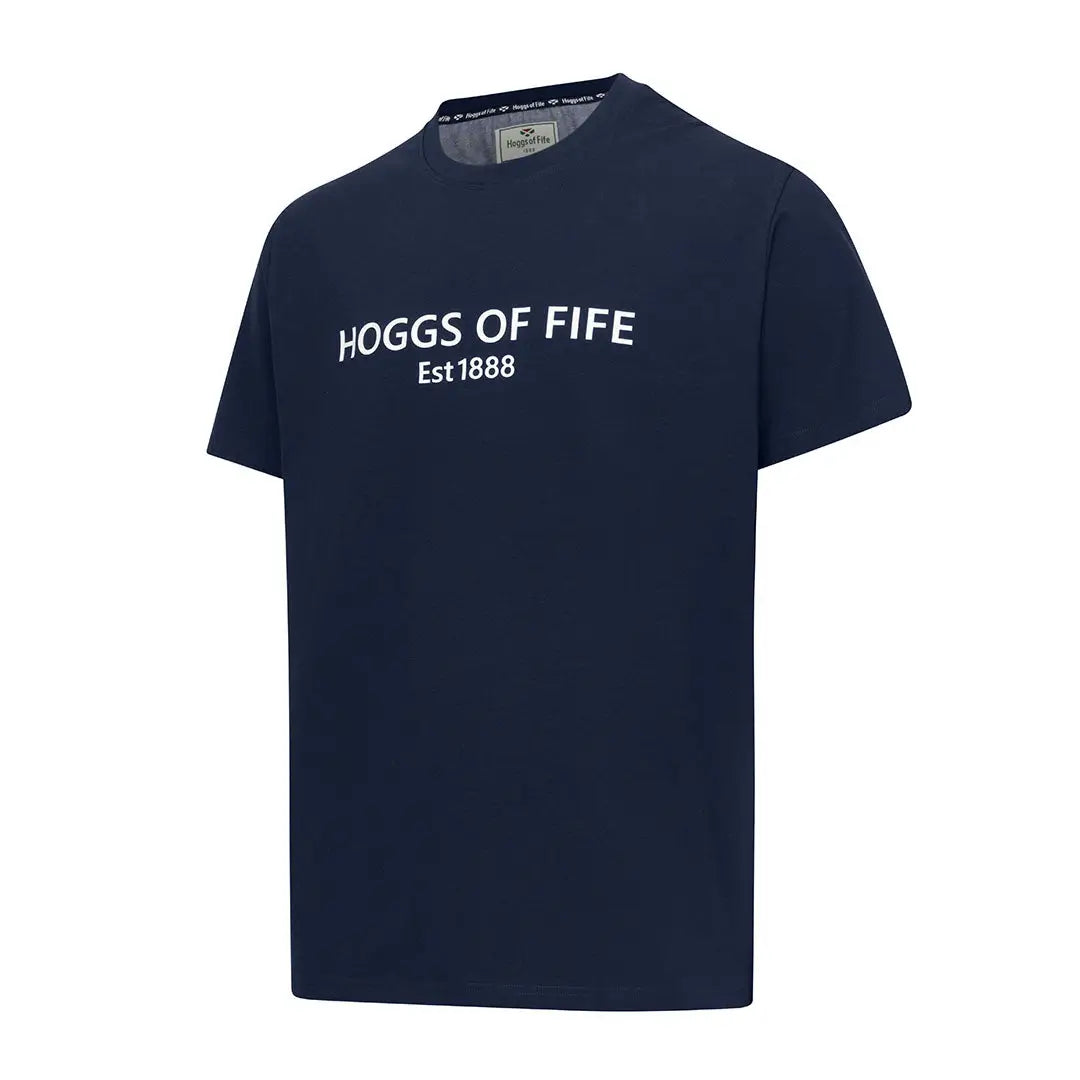 Navy blue Hoggs of Fife Canonbie Printed T-Shirt for stylish casual wear
