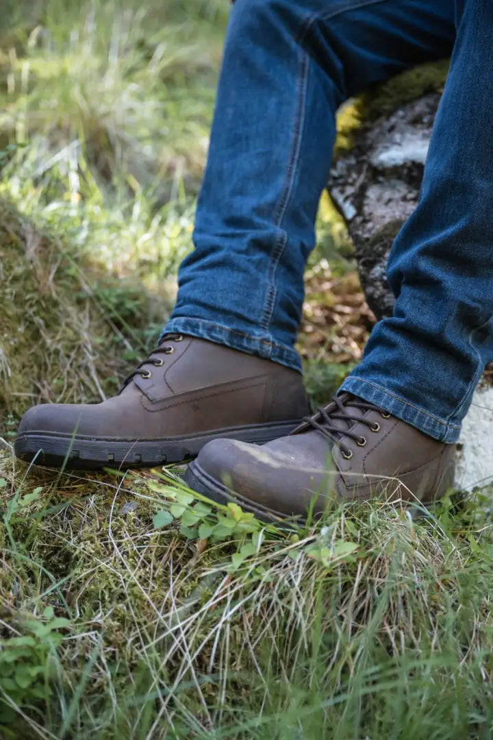 Brown leather Fife Dundas Lace Boots with rugged sole from Hoggs of Fife
