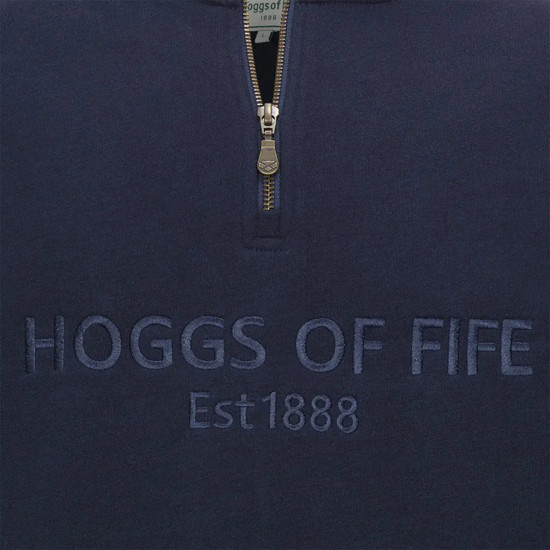 Navy blue Fife Galloway zip sweatshirt in classic country clothing style