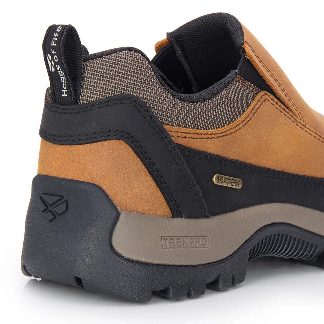 Brown and black slip-on Hoggs of Fife Glen Adventure Easyon Shoe for comfy outings