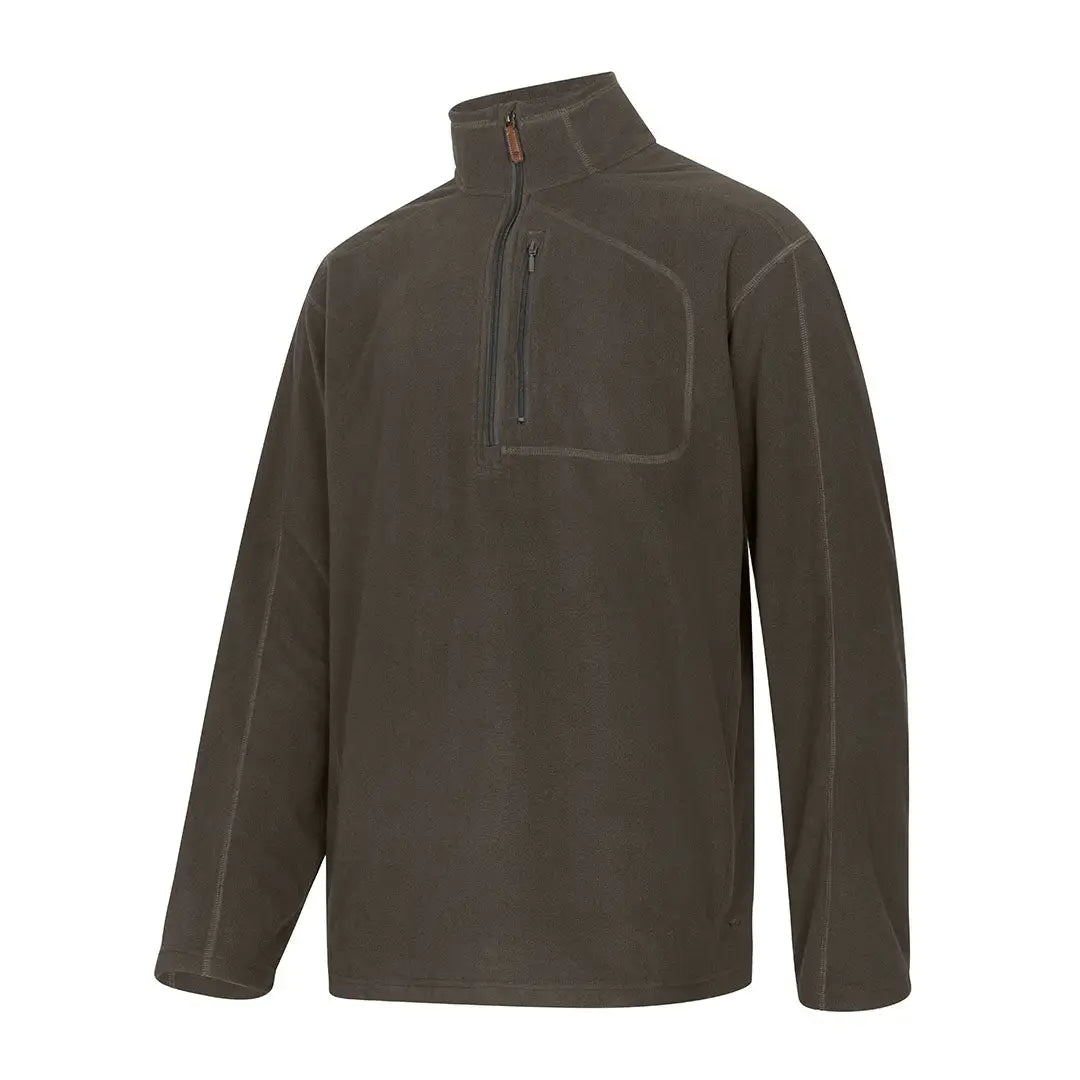 Olive green fleece pullover from Hoggs of Fife Islander Techpro collection
