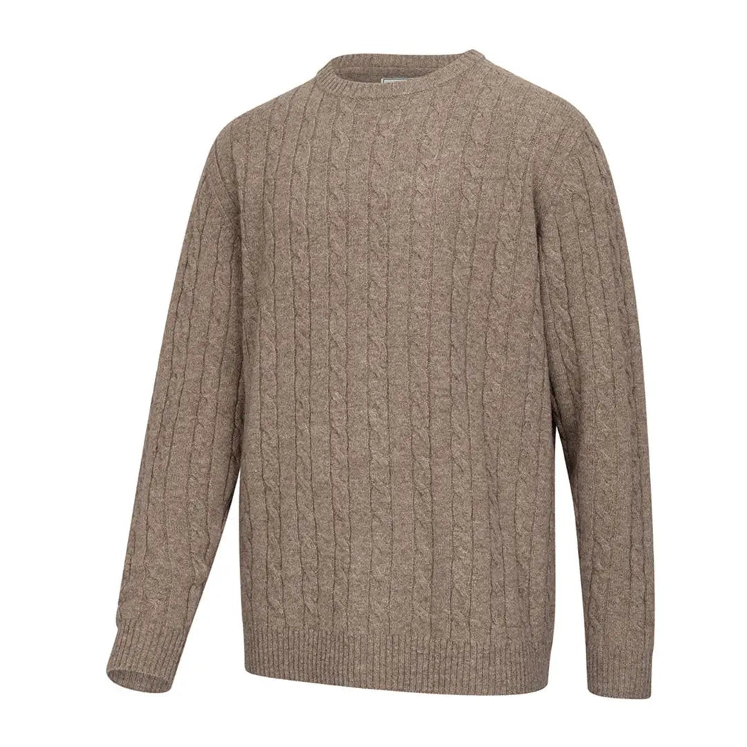 Men’s beige Jedburgh II Cable Pullover from Hoggs of Fife Fife Jedburgh collection