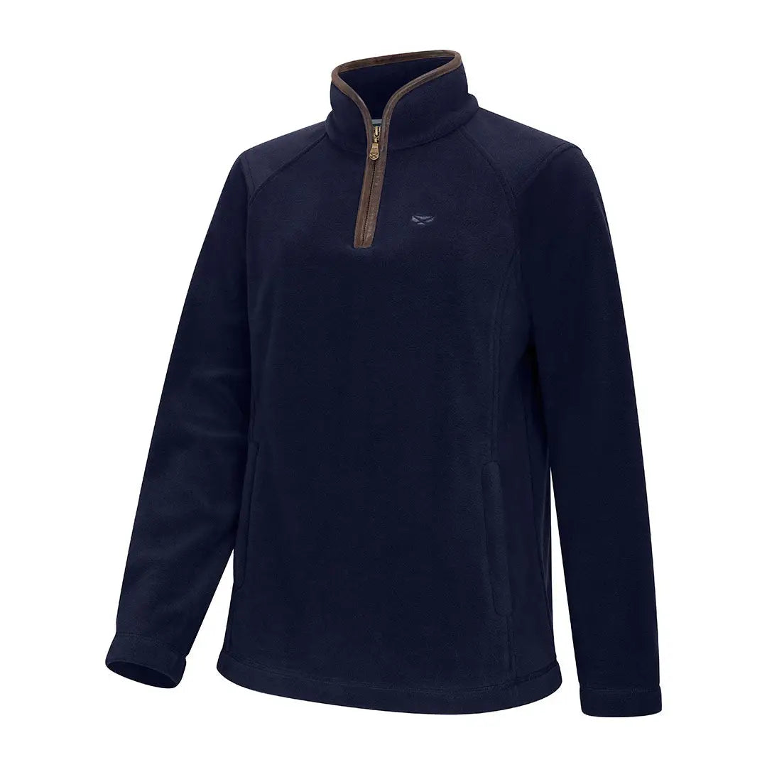 Navy blue Hoggs of Fife Ladies Stenton 1/4 zip fleece, perfect for country clothing and hunting